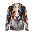 thumbnail image 2 of Lsque Colorful Flower Dog UPF 50+ Lightweight Sun Protection Men's Women's Long Sleeve Shirt, Hoodie Performance -3X-Large, 2 of 9