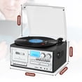 thumbnail image 3 of RetroAudio Record Player 10 in 1 3 Speed Bluetooth in/Out Turntable CD Cassette Player AM/FM Radio USB/SD Recorder Aux-in RCA Line-Out,Black, 3 of 14