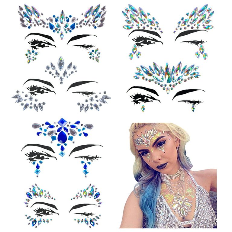 6 Face Crystals For Kids, Gems, 3D Stickers, Face Crystals, Rhinestone  Mermaid - Yahoo Shopping