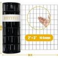 thumbnail image 2 of HITTITE Black PVC Coated Welded Wire Fencing, 60in x 50ft, 2 inch x 3 inch 16 GA Welded Wire Fence Rolls, Black Metal Garden Fence Wire Roll Garden Border Fencing for Yard Vegetable Plant Protection, 2 of 5
