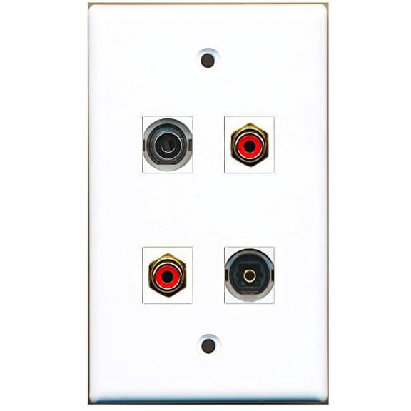 RiteAV - 2 Port RCA Red 1 Port Toslink 1 Port 3.5mm Wall Plate