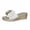 White, variant on Womens Satin Bow Wedge Slide Sandals Metallic Decor Peep Toe Casual Slip on Comfortable Summer Dressy Shoes