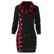 thumbnail image 1 of Mujeres a cuadros mini vestido de manga larga tops Bodycon cuello de vaca sudadera Afortunado Sencillez, 1 of 2
