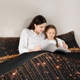 thumbnail image 4 of Homewish Black Orange Twin Comforter Sets, Diamonds Sequins Print Bedding Set for Girls, Black Reversible, 2pcs 1 Comforter and 1 Pillowcase, 4 of 6