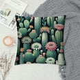 thumbnail image 2 of JRXY &nbsp;Blooming Cactus Pillow Sham Cacti Succulents Colorful Flowers Floral Green Rectangular Pillow Cover Cushion Cover for Bed Couch Sofa King White, 2 of 5