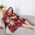 thumbnail image 5 of Oversized Wearable Blanket Hoodie,Red and Black Christmas Snowflake Pattern Sherpa Blanket Hoodie with Super Pockets,Super Warm Fuzzy Pullover for Women & Men, 5 of 6