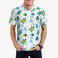 thumbnail image 2 of Balery Cartoon Sea Creatures Printed Men’s Short Sleeve Polo Shirt, Midweight Men's Shirt,Golf Polo shirts -Medium, 2 of 8