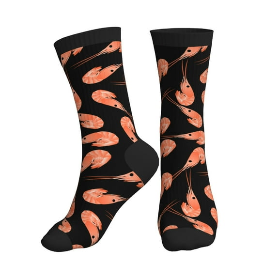 Crew Socks for Women Men Athletic - Shrimp No.9025 Soft Comfort Breathable Mid-Calf Sole Running Socks Womens Men