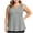 Gray, variant on Women's Plus Size V-Neck Tank Top Pleated Front Flowy Sleeveless Blouse Casual Loose Fit Top with Side Pockets (Black,L)