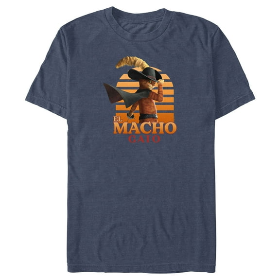 Men's Puss in Boots: The Last Wish El Macho Gato Graphic Tee Navy Blue Heather 3X Large