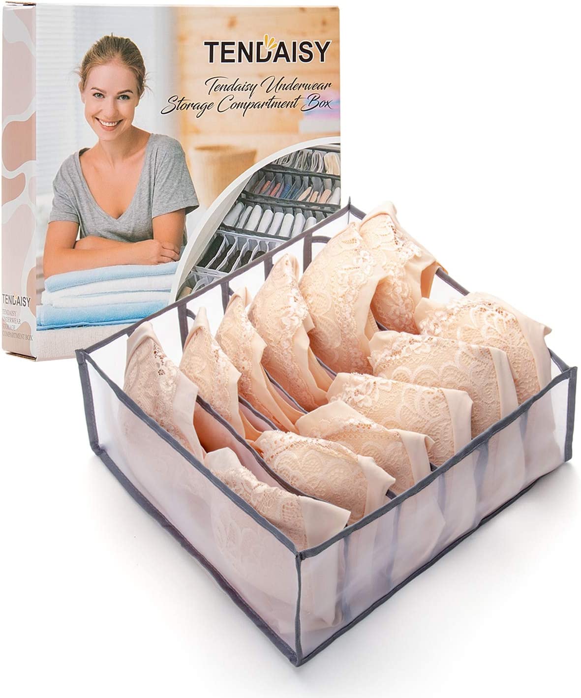 Tendaisy Underwear Storage Compartment Box Foldable Underwear Storage