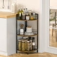 thumbnail image 3 of Bathroom Standing Shelf, 3 Tier Open Floor Shelves, Free-Standing Shelf Units, Triangular Curved Corner Shelf Stand for Small Space, Ideal for Bathroom,Kitchen,Vanity Storage and Organizer, 3 of 7