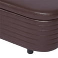 thumbnail image 7 of Oval Storage Ottoman Bench, 49.5" PU Leather Upholstered Entryway Bench with Safety Hinge and Solid Wood Legs, Flip Top Foot Rest Long Stool for Sofa Couch Bedroom End of Bed Living Room, Brown, 7 of 7