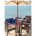 thumbnail image 3 of Outdoor Tablecloth with Umbrella Hole for Patio/Picnic/Party/Camping, 4th of July Waterproof Table Cloth Square Cover Washable, Independence Day Patriotic Flowers Dogs Blue (60"x 60"), 3 of 9
