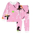 thumbnail image 3 of BOOMNY Halloween Girls 2 Peice Pajamas Sets Hallowmas Pumpkin Ghost Graphic Long Sleeve Sleepwear Tops Pants Pjs Set for Kids Cozy Loungewear Homewear, 3 of 3