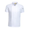 thumbnail image 5 of Men Women Chef Jacket Short Sleeve Top Comfortable Cooker Chef Clothes chef Coat White XXXXL, 5 of 7