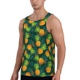 thumbnail image 2 of Fotbe Pineapples with Palm Leaves Pattern Men's Quick Dry Workout Tank Top Gym Muscle Tee Fitness Bodybuilding Sleeveless T Shirt Breathable Workout Shirt-, 2 of 9