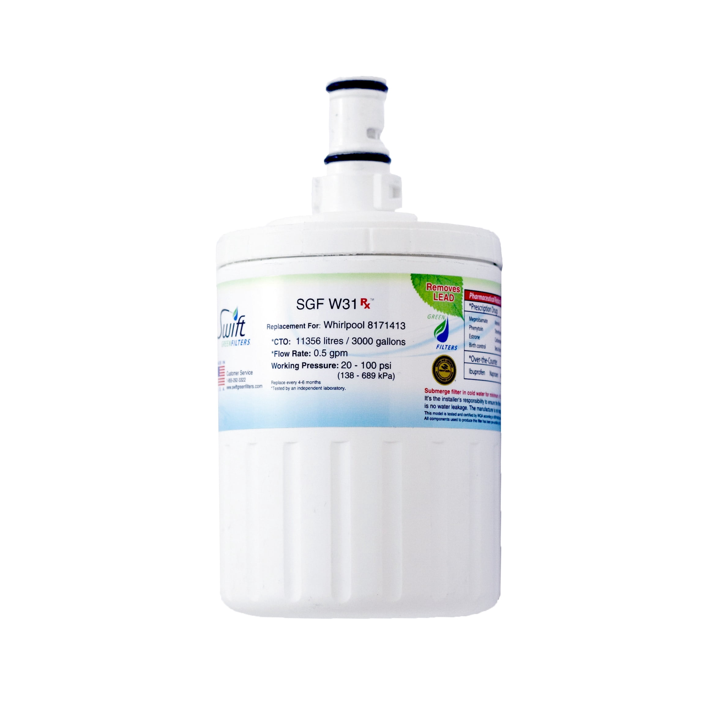 Swift Green Filters Ltd. Replacement Whirlpool 8171413 Kenmore 46-9002 Refrigerator Water Filter SGF-W31 Rx