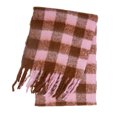 thumbnail image 1 of Bufanda de mujer otoño e invierno de color barba gruesa bufanda de cuatro rejillas bufanda de cuadros de doble cara engrosada chal, 1 of 6