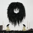 thumbnail image 2 of My Texas House Halloween Drapey Faux Cedar Wreath, Black, 24", 2 of 5