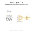 thumbnail image 5 of Rosec Jewels Certified Round Shape Moissanite Solitaire Stud Earrings, 10K Yellow Gold, 5 of 6