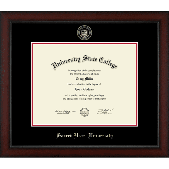 Sacred Heart University Diploma Frame, Document Size 14" x 11"