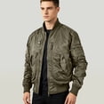 thumbnail image 6 of Yuaguia Men's Baseball Jacket, Tactical Flight Bomber Windbreaker Jacket, Stand Collar Outerwear, Military Style Casual Spring Coat for Outdoor Sports, Hiking, and Everyday Wear, Army Green M, 6 of 6