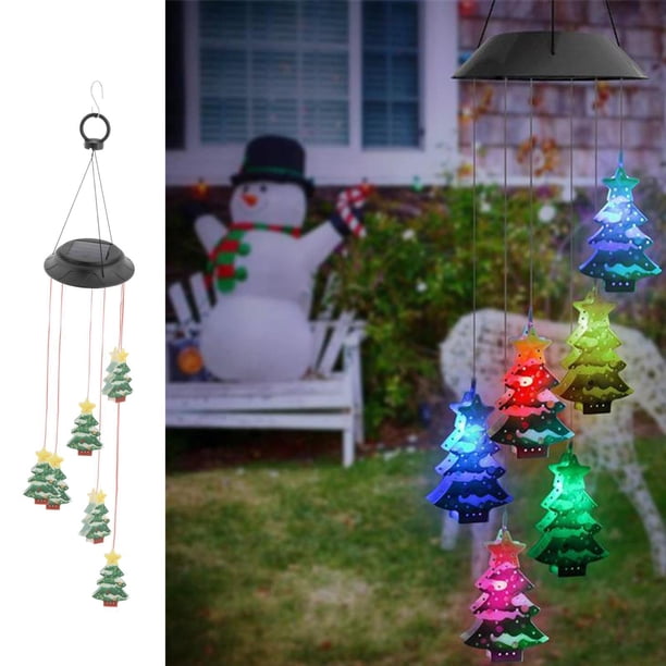 Campanas Sores Navideñas Windchimes Cadena de lámpara para Exteriores a Prueba de de Hadas para árbol de Navidad, Jardín, Patio, Vall Árbol de Navidad CUTICAT luz de carillón de viento