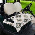 thumbnail image 2 of Golf Cart Seat Covers for 2 Seater,Sage Green Aztec Microfiber Cart Seat Towel Blanket,Southwest Boho Ethnic Chic Motifs Absorbent Breathable Non Slip Bench Seats Protector for Golf Course 51"x31", 2 of 9