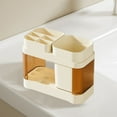 thumbnail image 4 of Kraoden Toothbrush Storage Organizer, Plastic Bathroom Cup Holder with Drainage, Compact Countertop Rack, Durable Toiletries Organizer for Home & Travel, 4 of 6