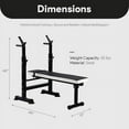 thumbnail image 4 of Steel Weight Bench w/ Squat Rack in Multiple Colors, 400 lb User Capacity - Foldable Home Gym Equipment for Range of Workouts w/ 6-Position Barbell Holder & Adjustable Seat and Recliner, 4 of 10