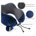 thumbnail image 3 of Almohada para el cuello en forma de U azul marino + bolsa de almacenamiento + tapones para los oídos + máscara para los ojos Xemadio YZY705-2, 3 of 4