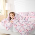 thumbnail image 4 of Manfei Cute Letter R 7-Piece King Bedding,Sweet Cherry Bow King Bed in a Bag,Pink,Pink Reversible, 4 of 7
