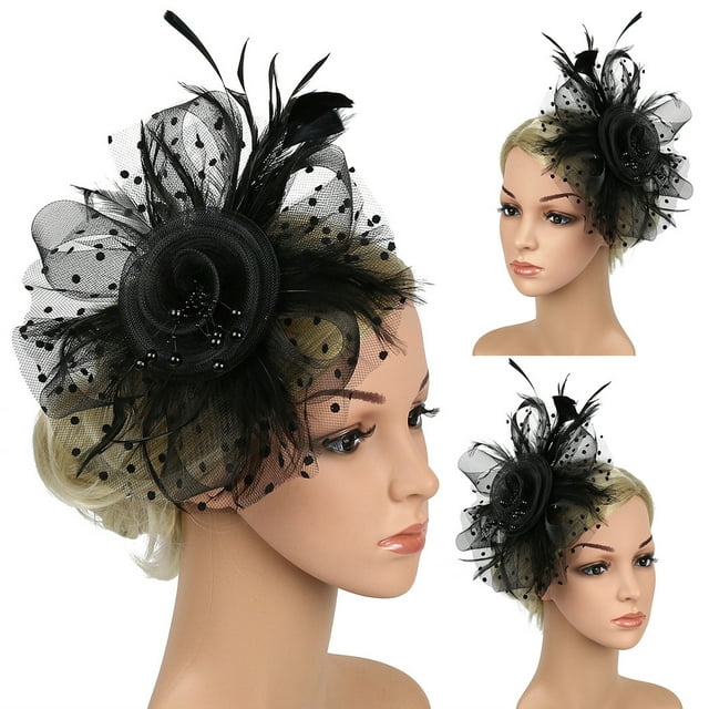 Bangcool Party Fascinator Faux Feather: Fashion Flower Fascinator Hat Tea Party Headband