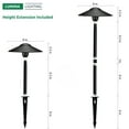 thumbnail image 5 of 3W Landscape Pathway Lights (2 Pack) - Low Voltage Cast-Aluminum Outdoor Pathway Light and Area Light 3000K 12V Waterproof - G4 LED 3W Bulb Lighting for Yard Garden Pathway (Black), 5 of 10