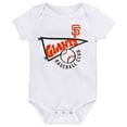 thumbnail image 3 of Infant Orange/White/Heather Gray San Francisco Giants Biggest Little Fan 3-Pack Bodysuit Set, 3 of 4