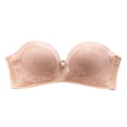 thumbnail image 4 of Sngxgn Front Closure Bra for Women Seamless Unlined Underwire T-Shirts Bra(Beige,38), 4 of 4