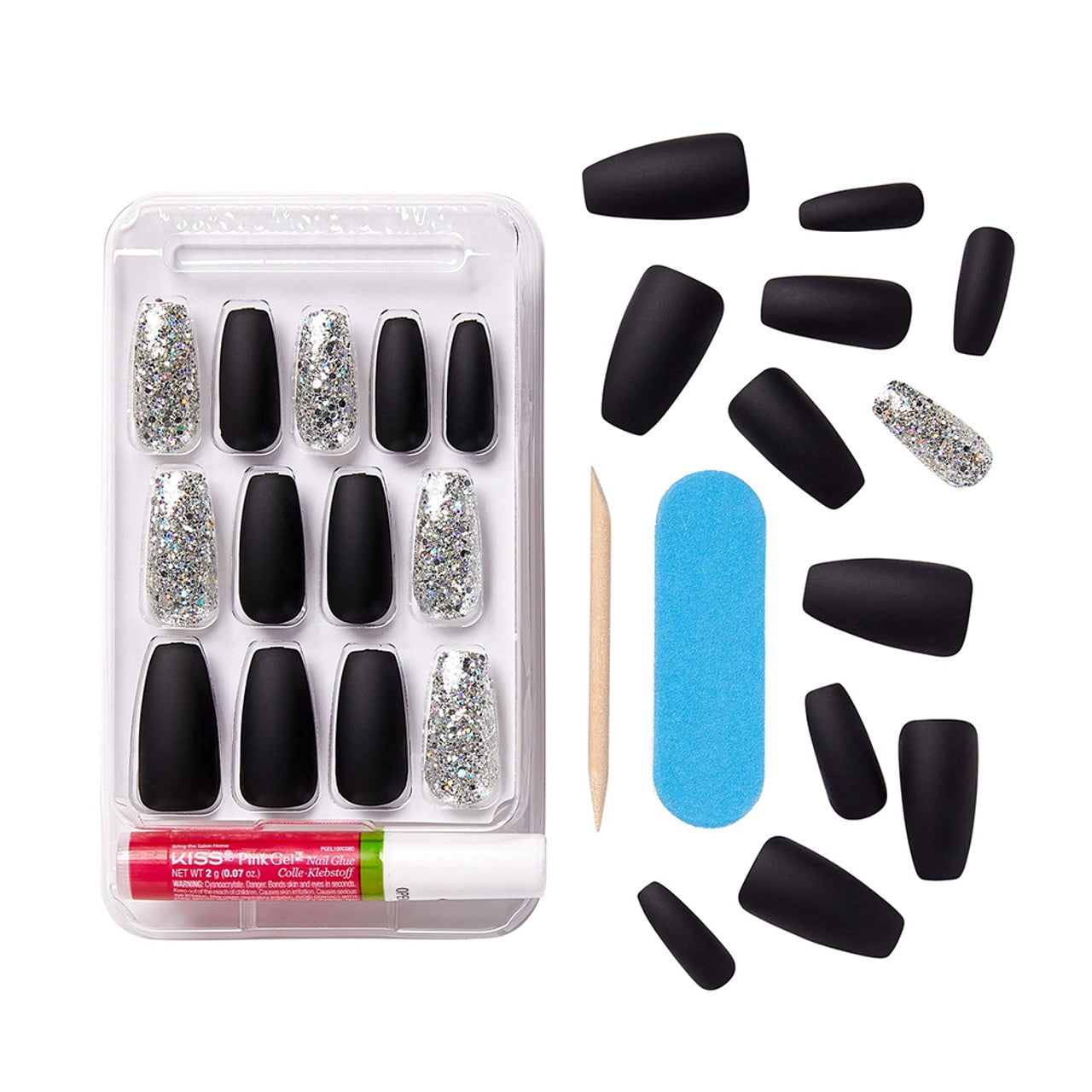 Kiss Gel Fantasy Collection Wear to Wear Gel Nails, Long Length [FG02]