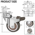 thumbnail image 1 of Juego de 4 ruedas giratorias de 50 mm, ruedas para muebles de 100 kg, rueda para muebles tipo L con freno de rotación 360, para interiores y exteriores (2 ruedas con freno, 2 C, 1 of 4