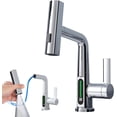 thumbnail image 3 of LED Intelligent Digital Display Faucet Pull-Out Basin Faucet Temperature Digital 3 In 1 360° Swivelling Waterfall Kitchen Tap, 3 of 5