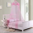 thumbnail image 2 of Epoch Hometex, Inc. Buttons and Bows Kids' Collapsible Hoop Sheer Bed Canopy Pink, 2 of 5