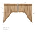 thumbnail image 4 of VHC Brands Burlap Solid Color Cotton Farmhouse Kitchen Curtains Rod Pocket Swag Pair, Natural Tan, 4 of 7