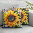 thumbnail image 3 of TIAOTIAOHOU Sunflower Pillow Cover Blue Yellow Decorative Throw Pillow Case, Outdoor Sofa Couch Plaid Farmhouse Sunflower Home Decor for Summer Fall Spring (no Insert), 3 of 5