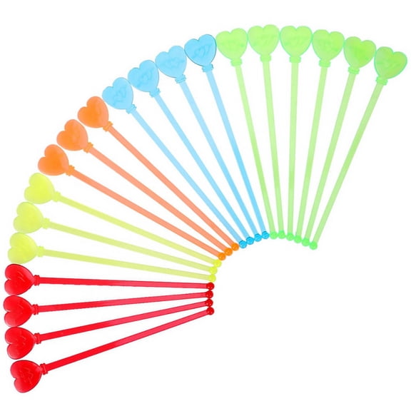 80 Pcs Heart Swizzle Stick Drinks Beverages Mixing Sticks Home Forniture Decor Fruit Mixing Stick Cocktail Drink Mixer