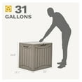 thumbnail image 6 of 30 Gallon Outdoor Storage , Resin Patio Storage for Gardening , Patio Cushions, Waterproof and Lockable (Light Brown), 6 of 6