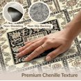 thumbnail image 6 of ODIKA 4'x6' Washable Area Rug Vintage Boho Banded Border Faded Detail Distressed Scroll Oushak Flowing Dynamic for Bedroom, Reading Nook, Pet Friendly & Non-Shedding, 6 of 7
