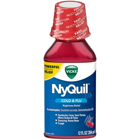 Vicks® NyQuil™ Cold & Flu Nighttime Relief Liquid, 12 Oz