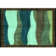 thumbnail image 1 of Ahgly Company Indoor Rectangle Oriental Turquoise Blue Modern Area Rugs, 5' x 7', 1 of 4