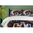 thumbnail image 4 of Ambesonne Cat Duvet Cover Set, Toasting Kitty Couple Moon Star, King, Indigo and Scarlet, 4 of 6
