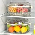 thumbnail image 5 of HEYMKGO Portable Fruit Storage Container with Lid & Compartments & Ice Layer & Non-Slip Handle Ideal for Picnic, Camping, Office & Refrigerator, 5 of 6